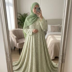 Elegant Printed Chiffon Abaya
